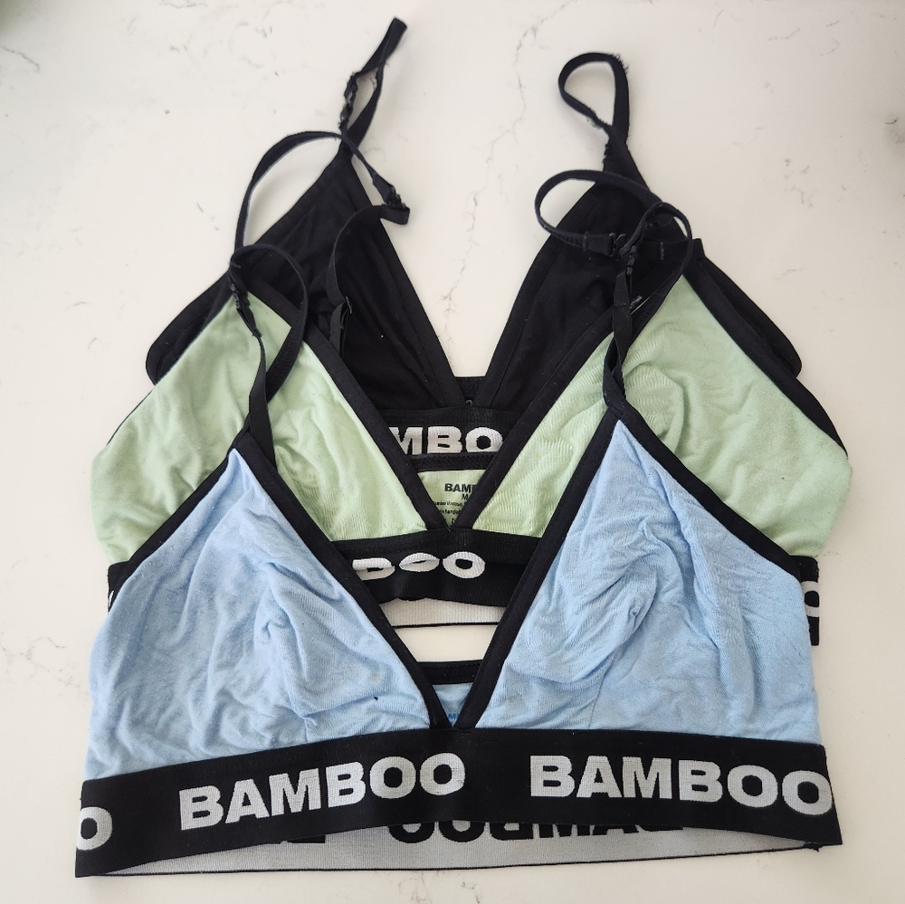 BUNDLE ❤️ Bamboo bras - Black, Green, Blue